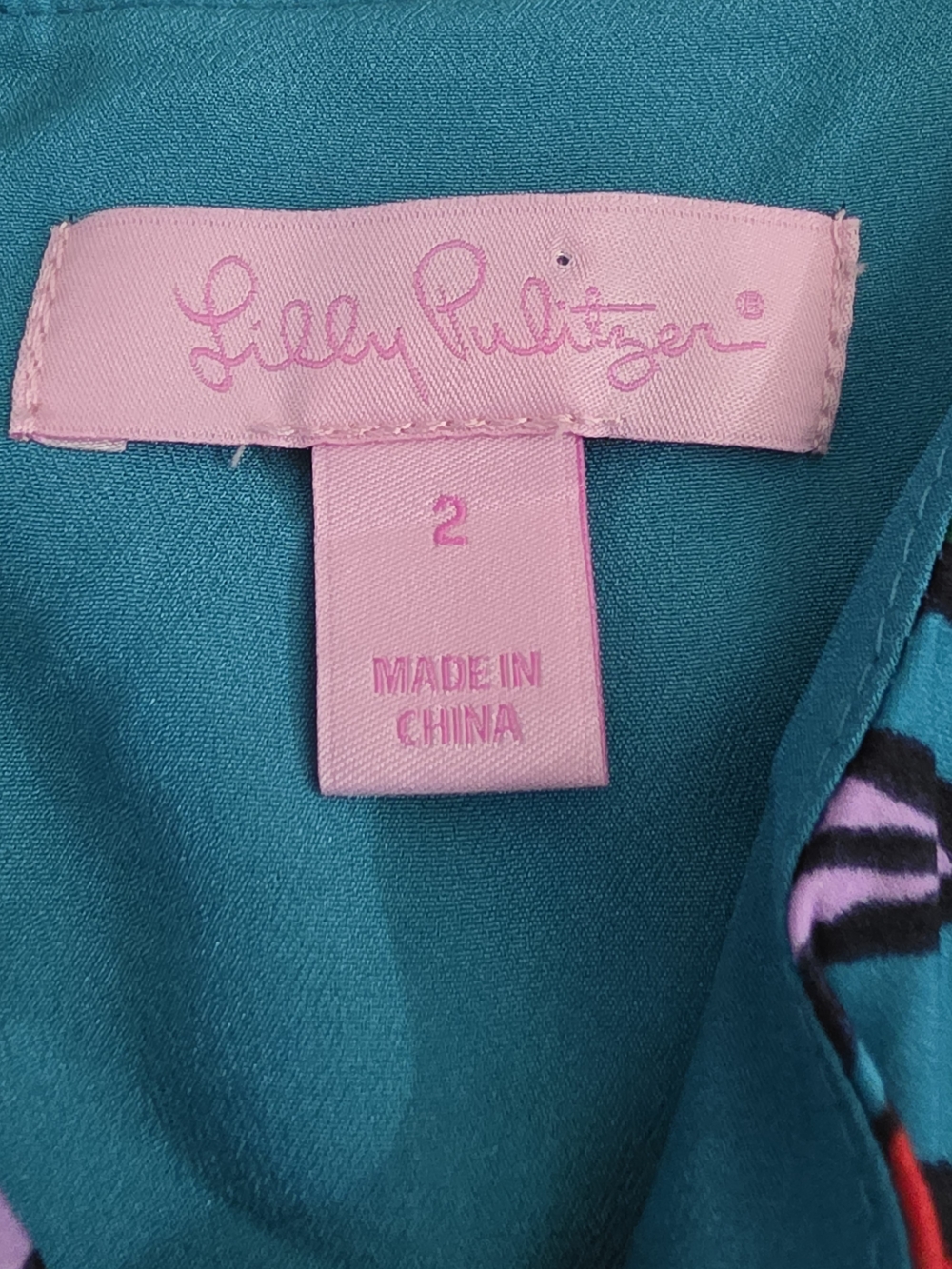 Lilly Pulitzer Joanna Maxi Dress Turquoise "Shake Your Tail Feathers" Womens 2 - Picture 14 of 15